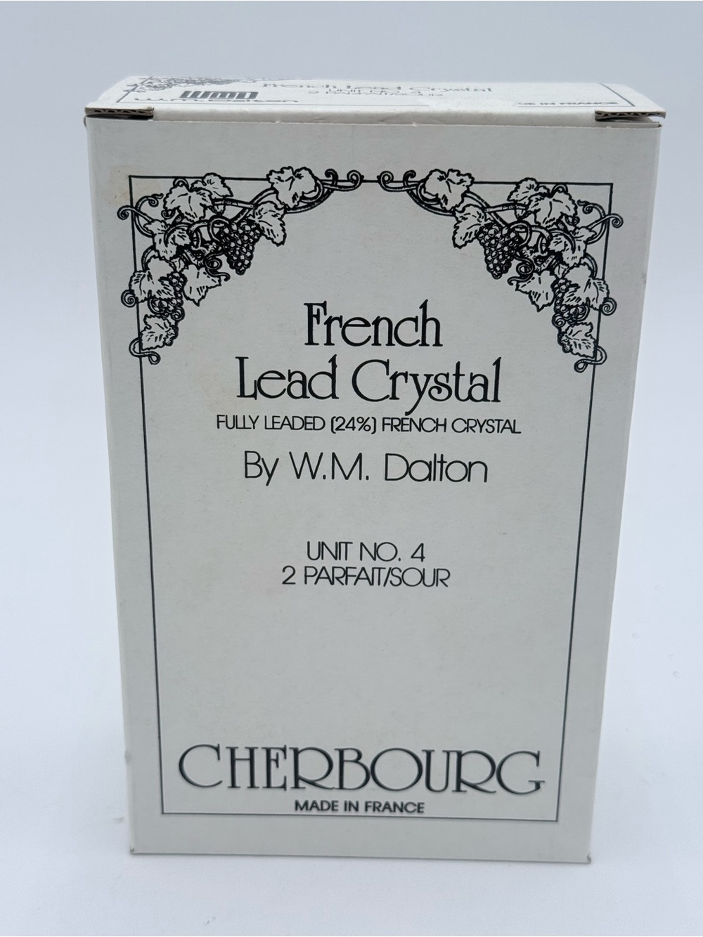 French Lead Crystal Champagne Glasses No.4 WM Dalton Cherbourg Set Of 2 NOB